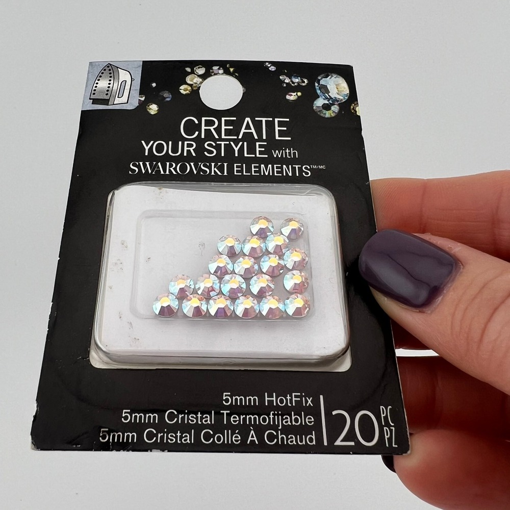 Swarovski AB Rhinestones 5mm HotFix 20pc Aurora Borealis Crystals - Picture 2 of 6